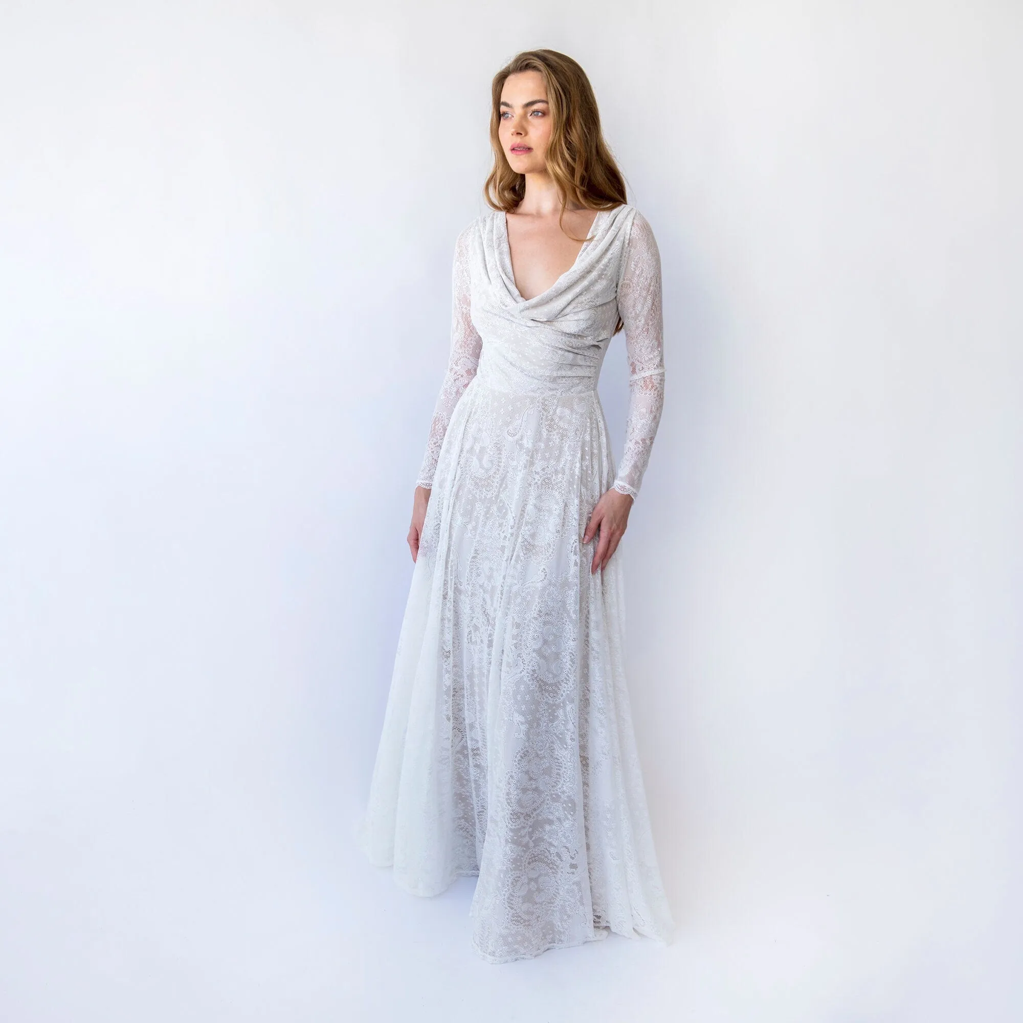 Draped Neckline Dress #1459