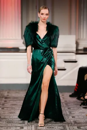 Draped Velvet Gown