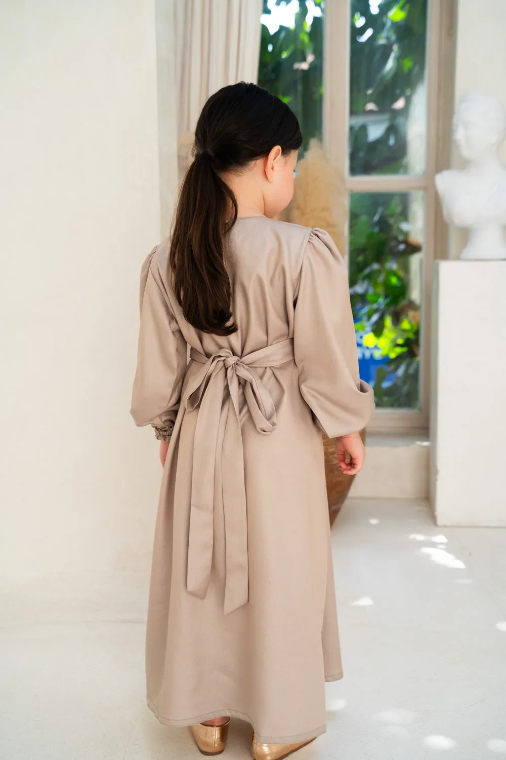 Dusky Pearl Embellished Kids Abaya