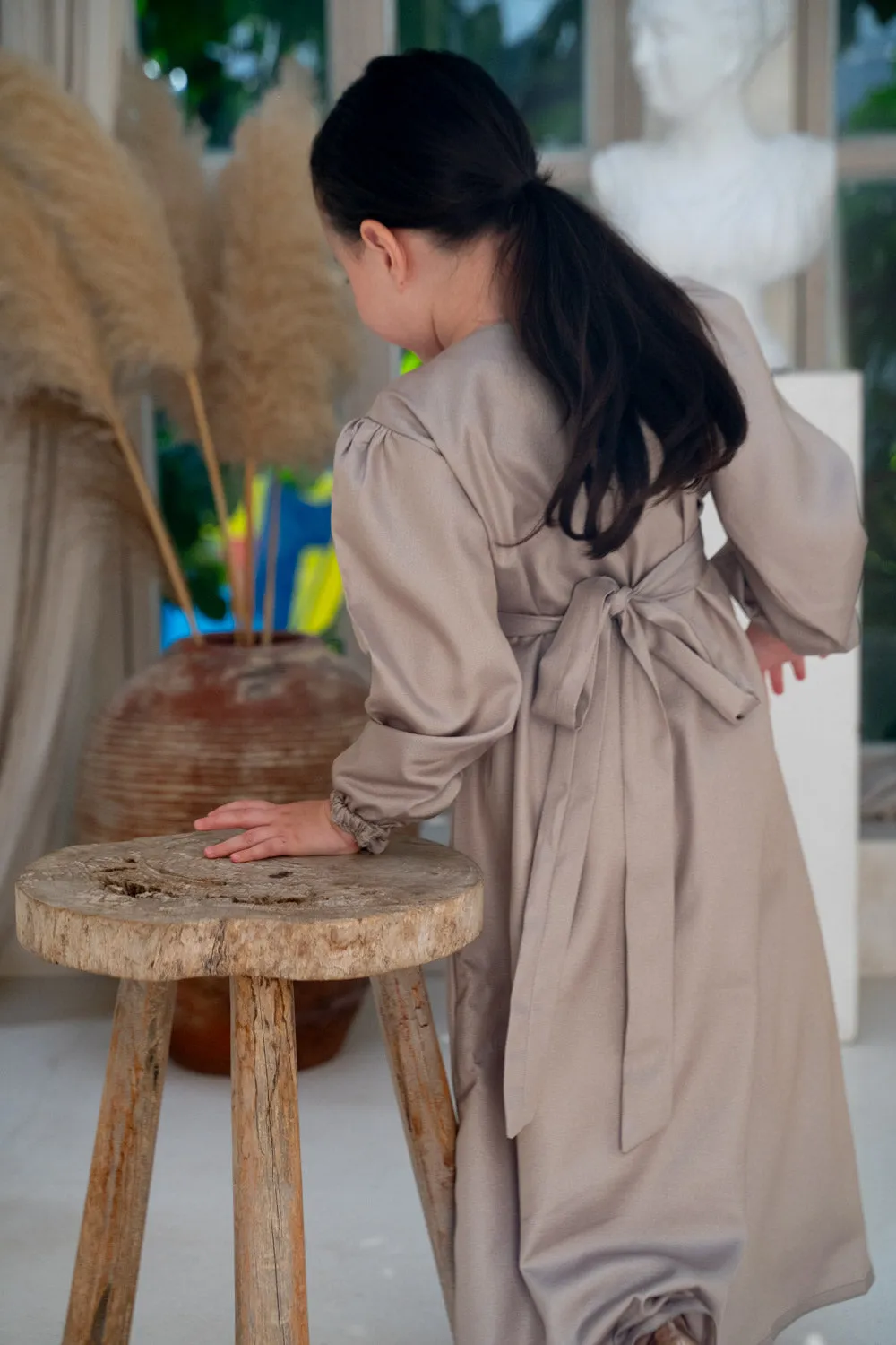 Dusky Pearl Embellished Kids Abaya
