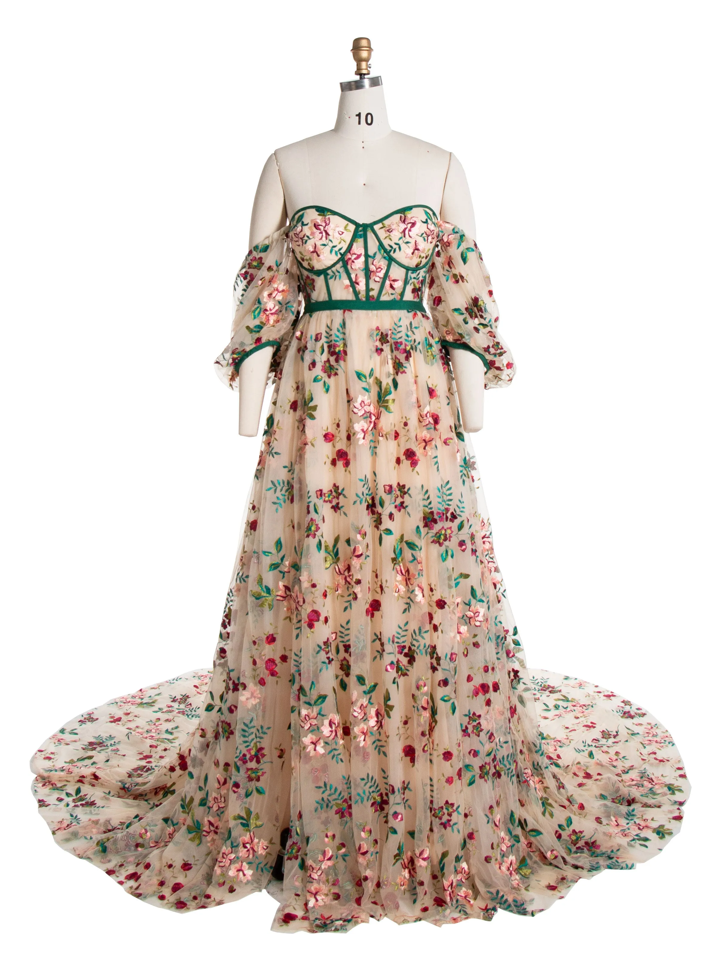Elegant Embroidery Lace Floral Dress Multi Colors Dress for Photo Shoot YW240083