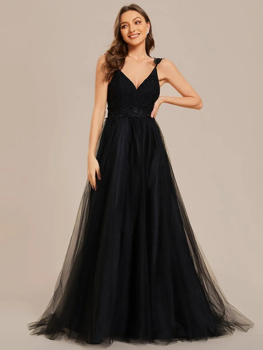 Elizabeth double V neck Black Wedding dress Express NZ wide
