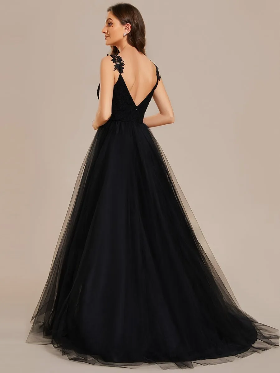 Elizabeth double V neck Black Wedding dress Express NZ wide