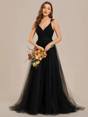 Elizabeth double V neck Black Wedding dress Express NZ wide