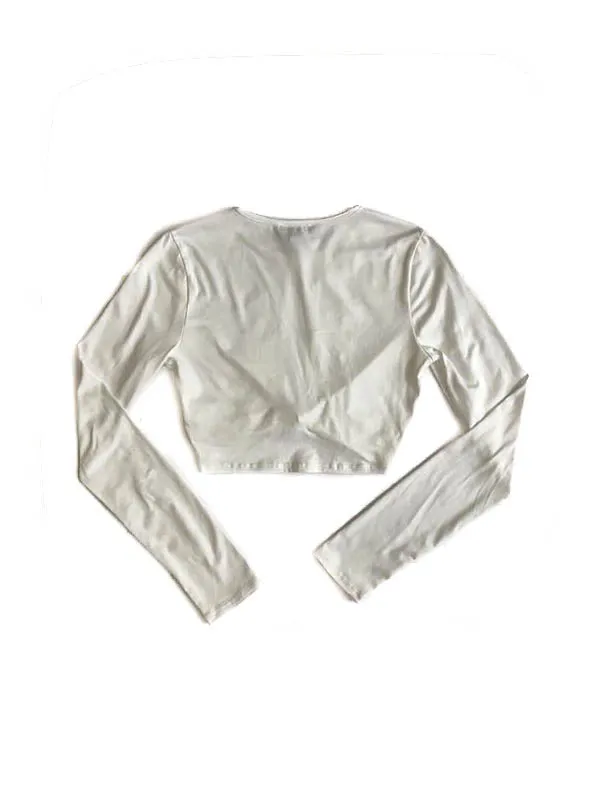 Ellery Cutout Crop Top - White