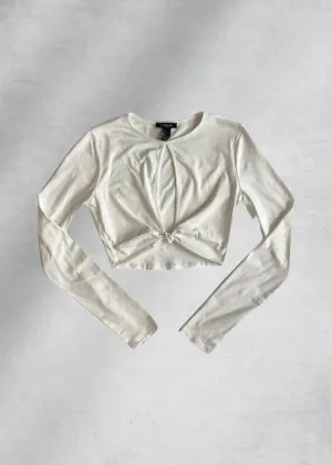 Ellery Cutout Crop Top - White