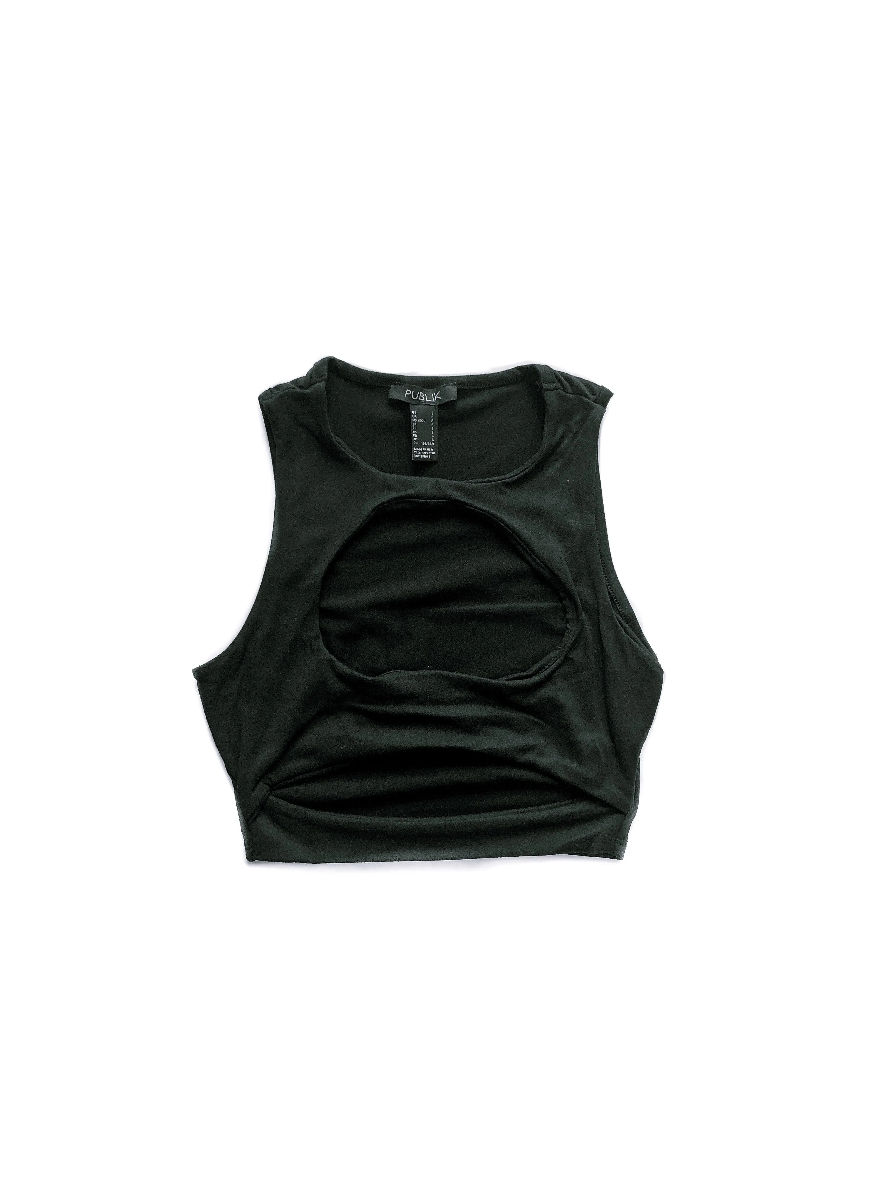 Ellie Cutout Crop Top - Black