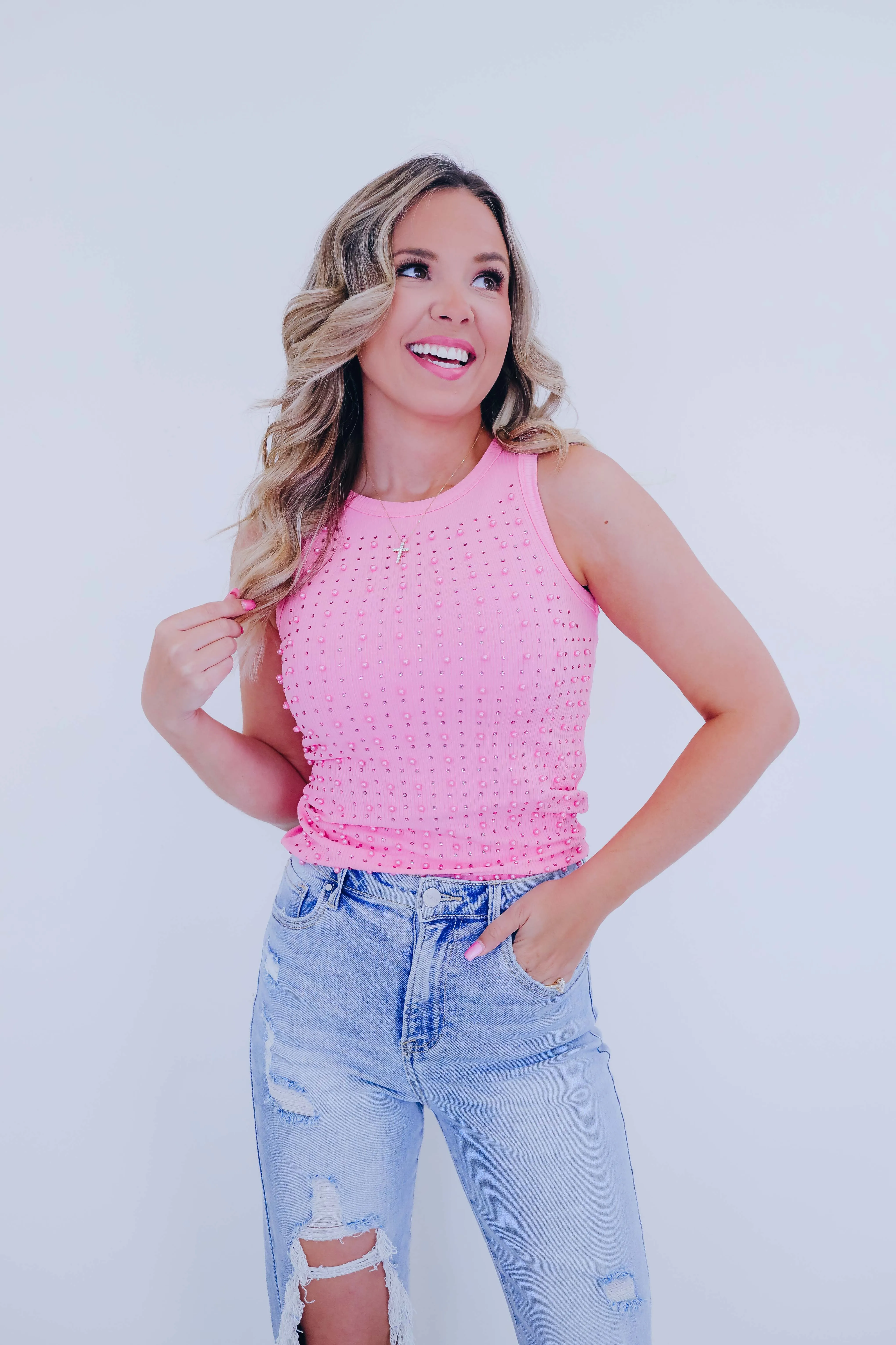 Ellie Embellished Tank Top - 4 Colors