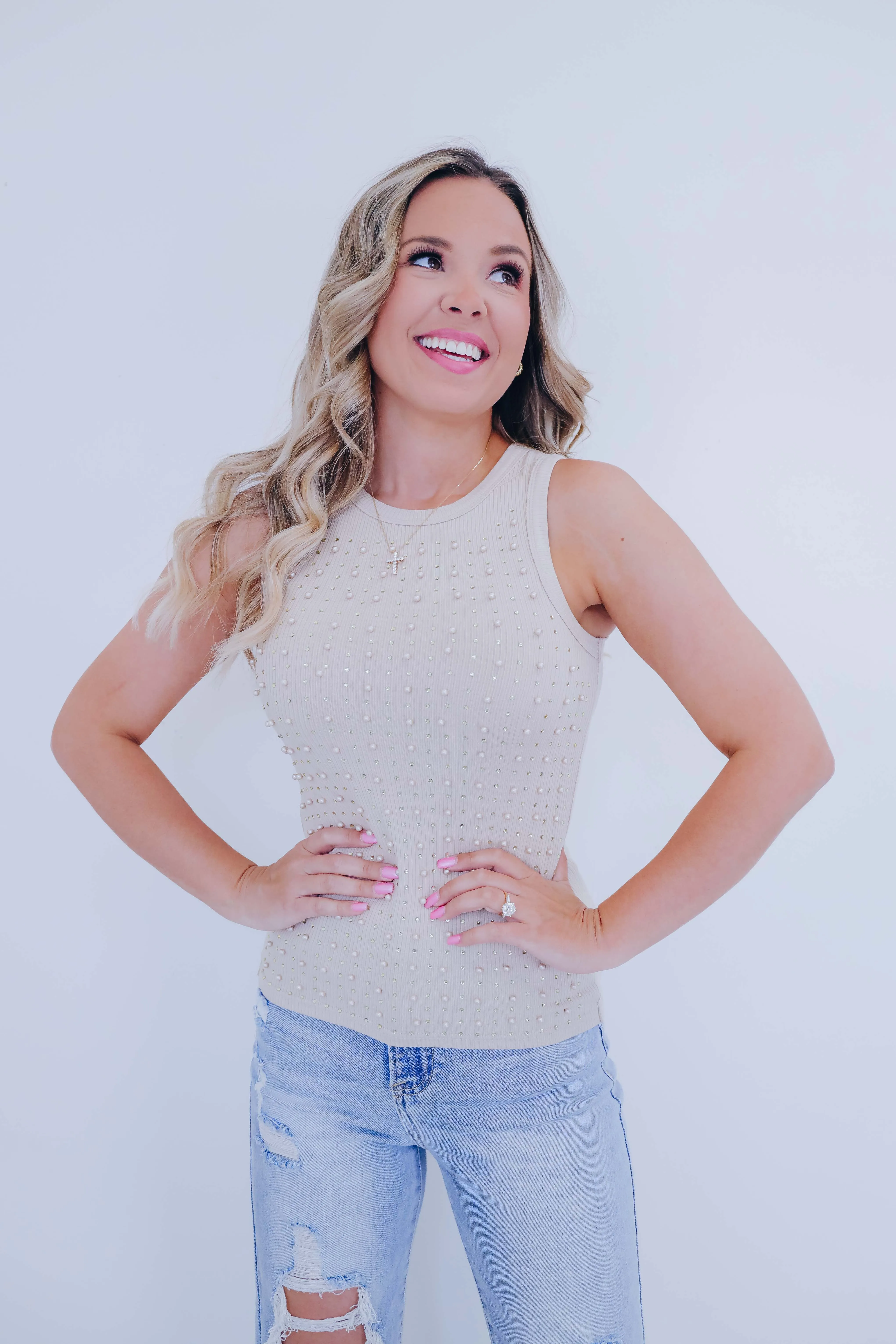 Ellie Embellished Tank Top - 4 Colors