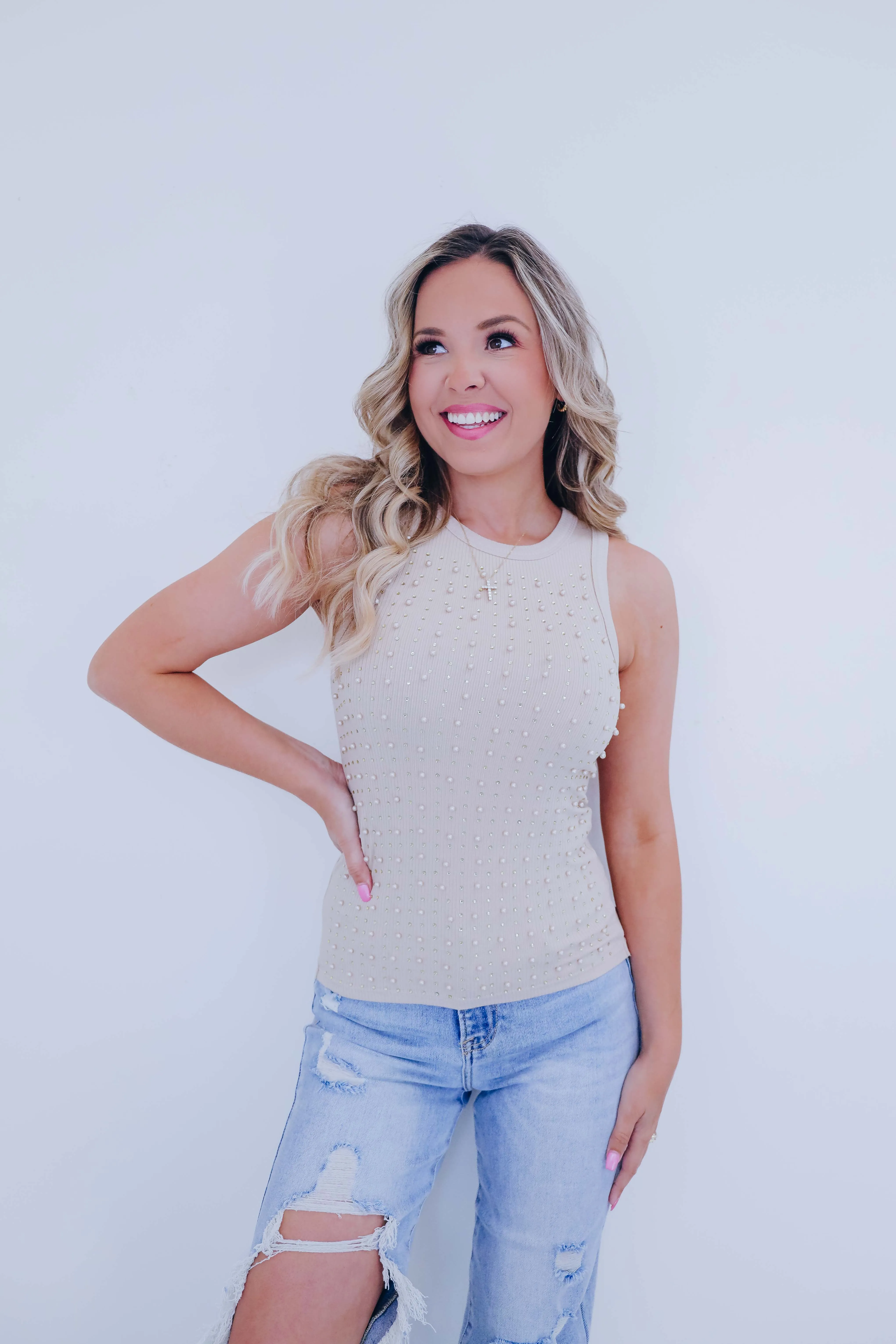 Ellie Embellished Tank Top - 4 Colors