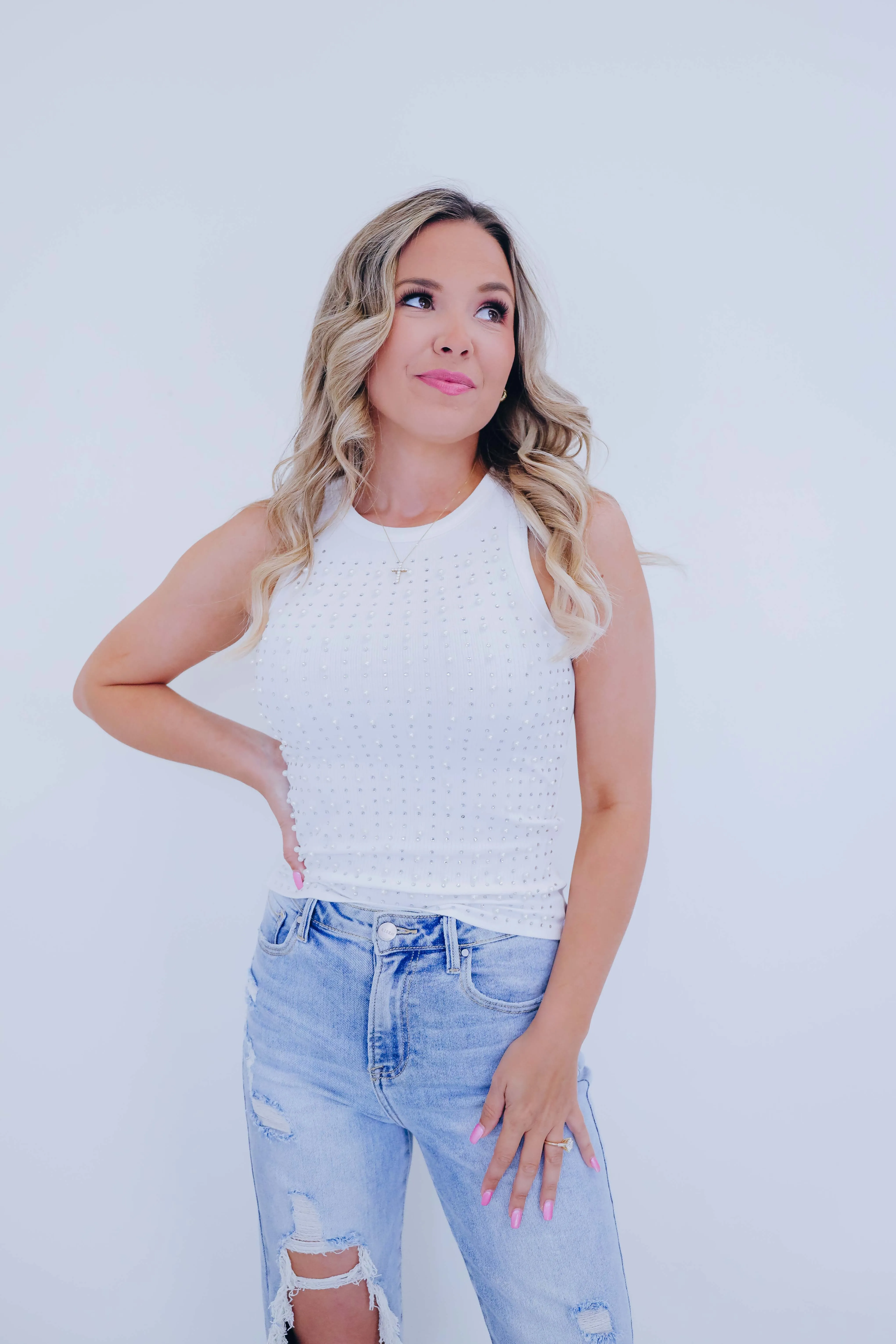 Ellie Embellished Tank Top - 4 Colors