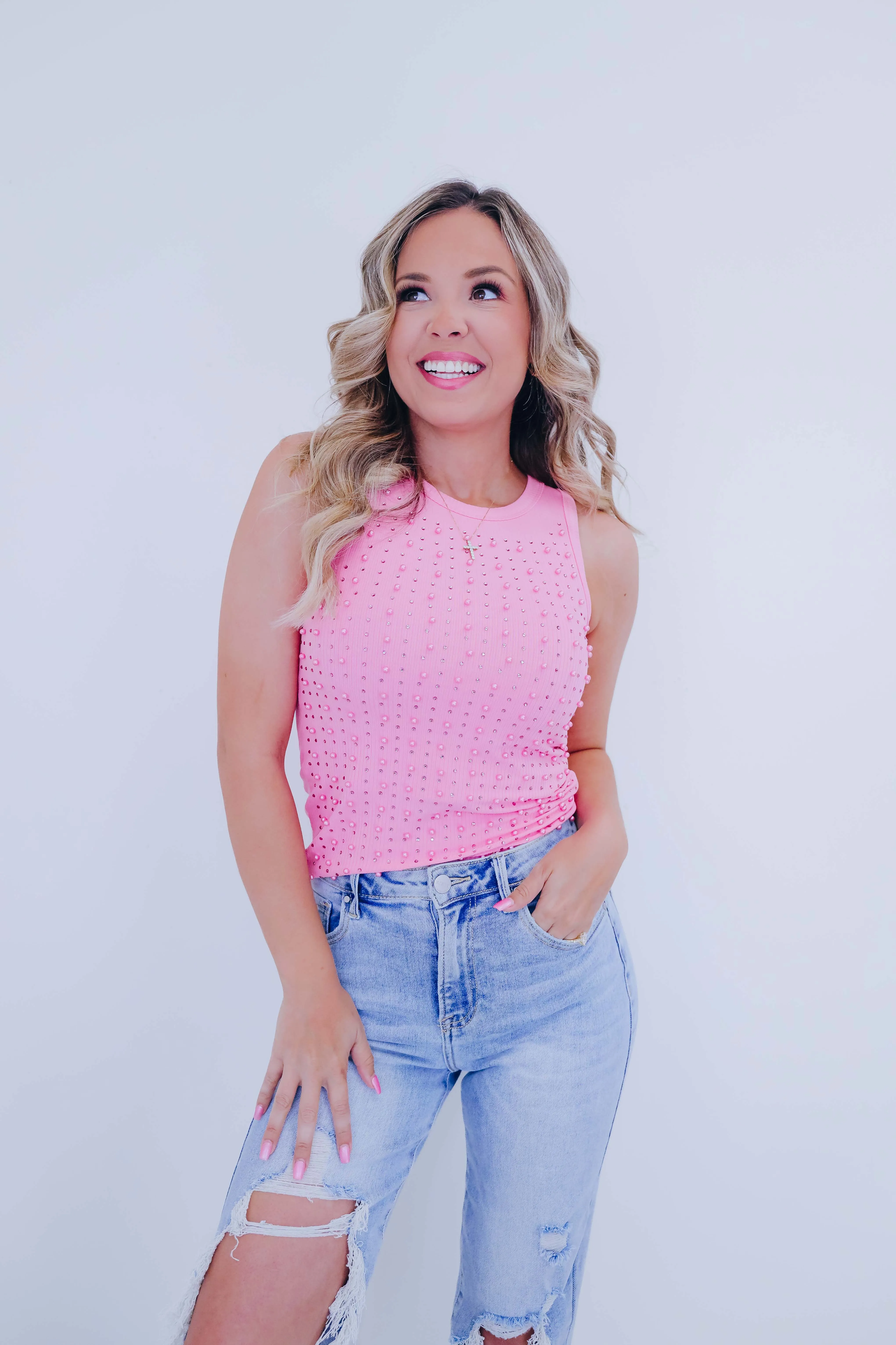 Ellie Embellished Tank Top - 4 Colors