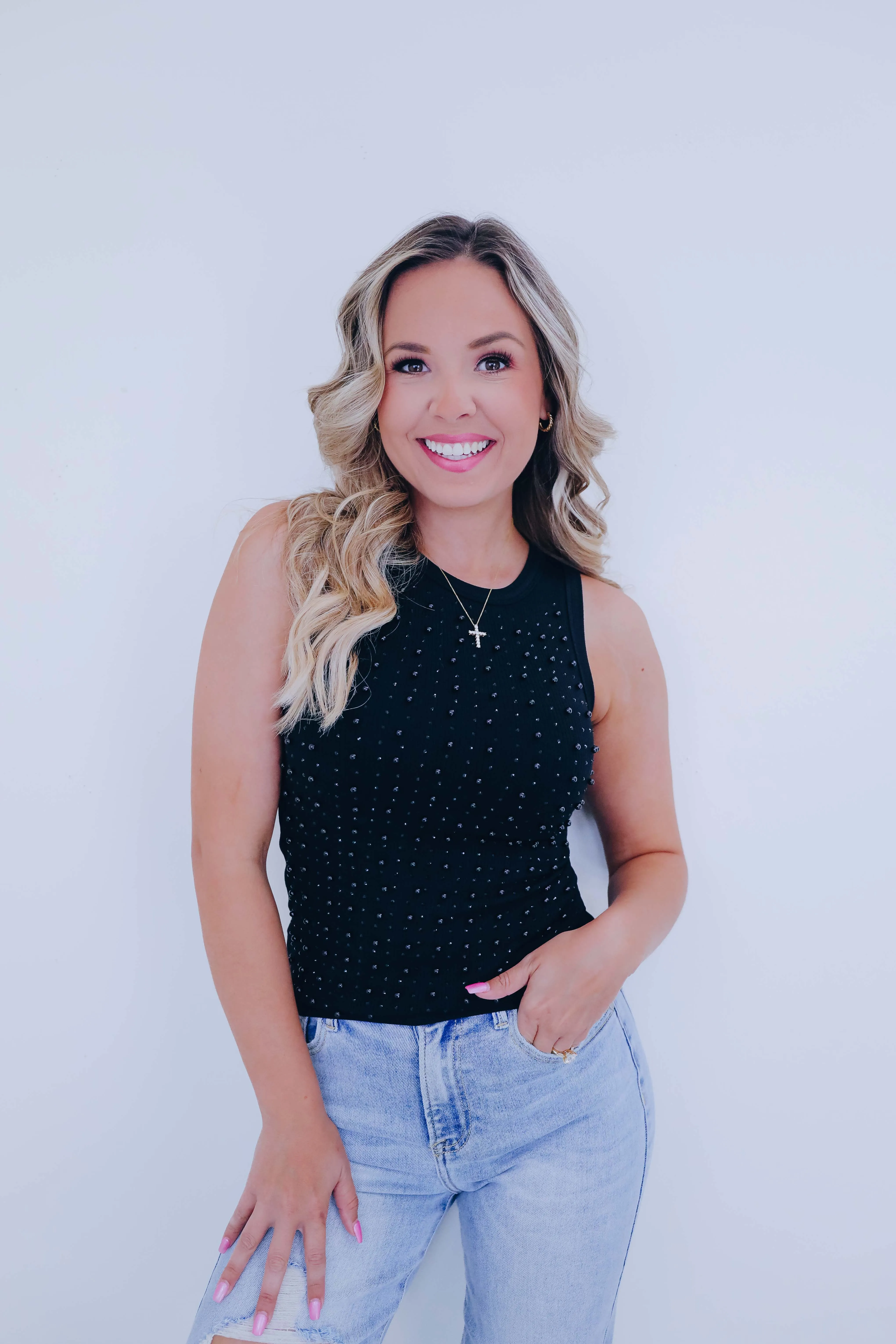 Ellie Embellished Tank Top - 4 Colors