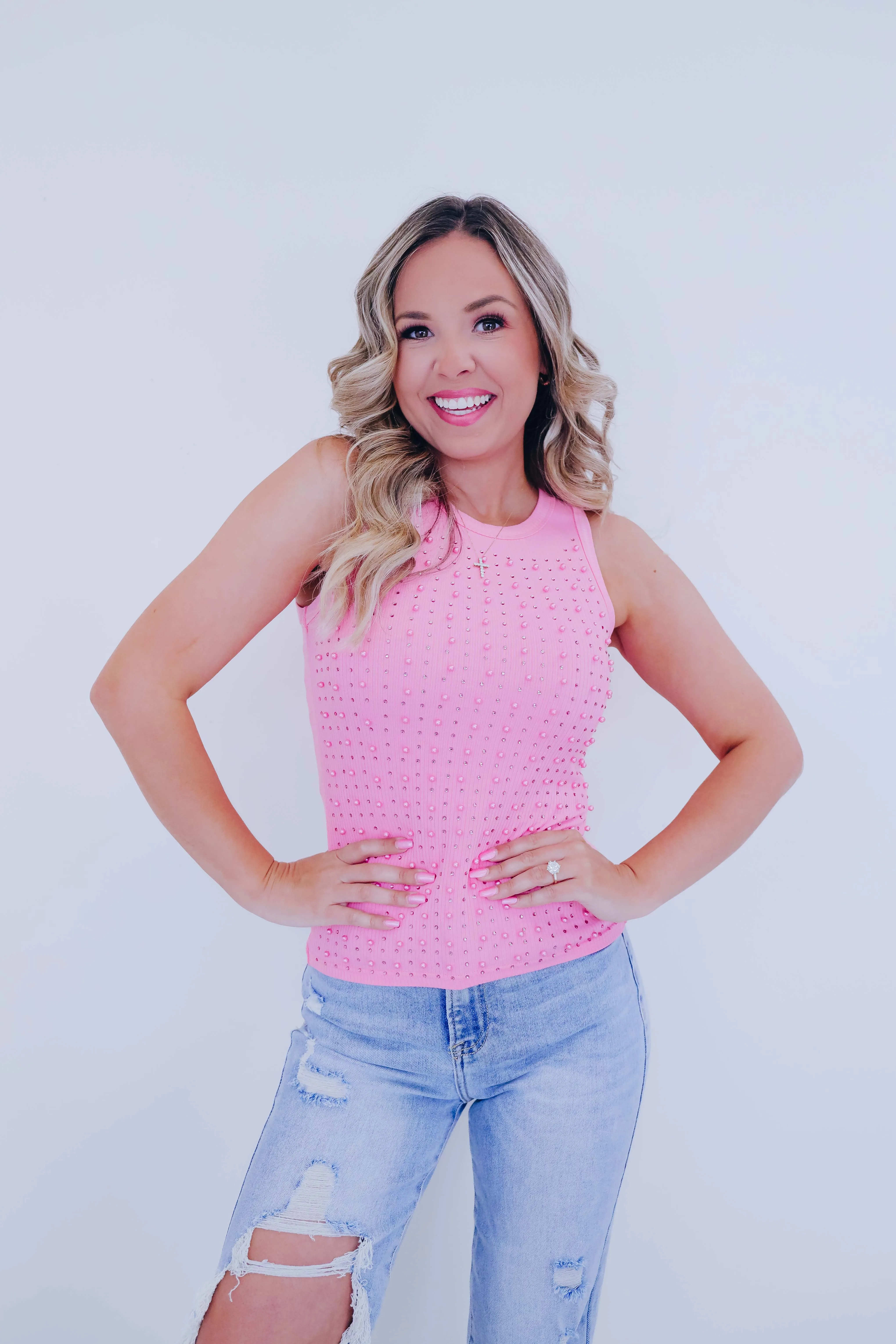 Ellie Embellished Tank Top - 4 Colors