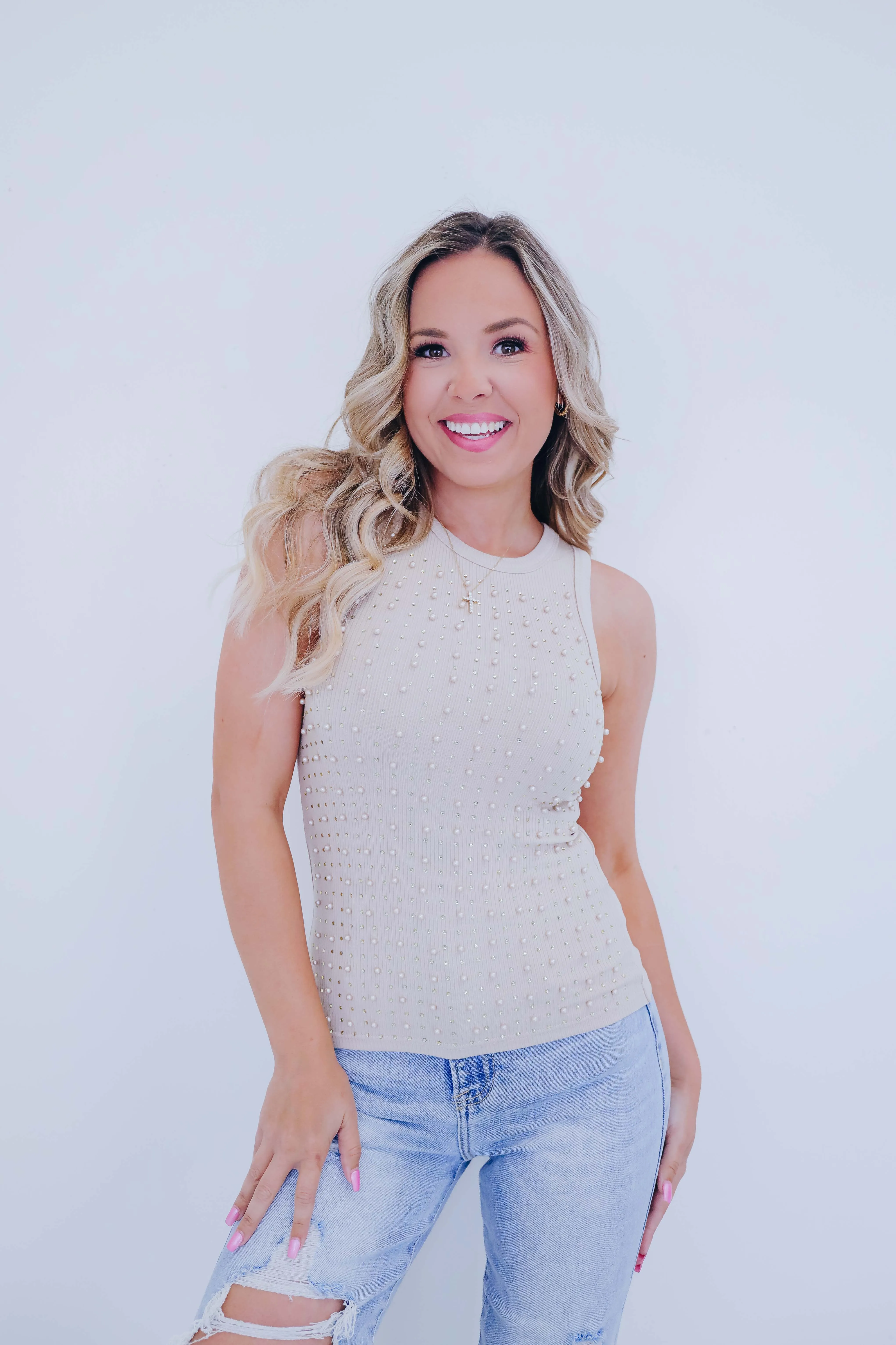 Ellie Embellished Tank Top - 4 Colors