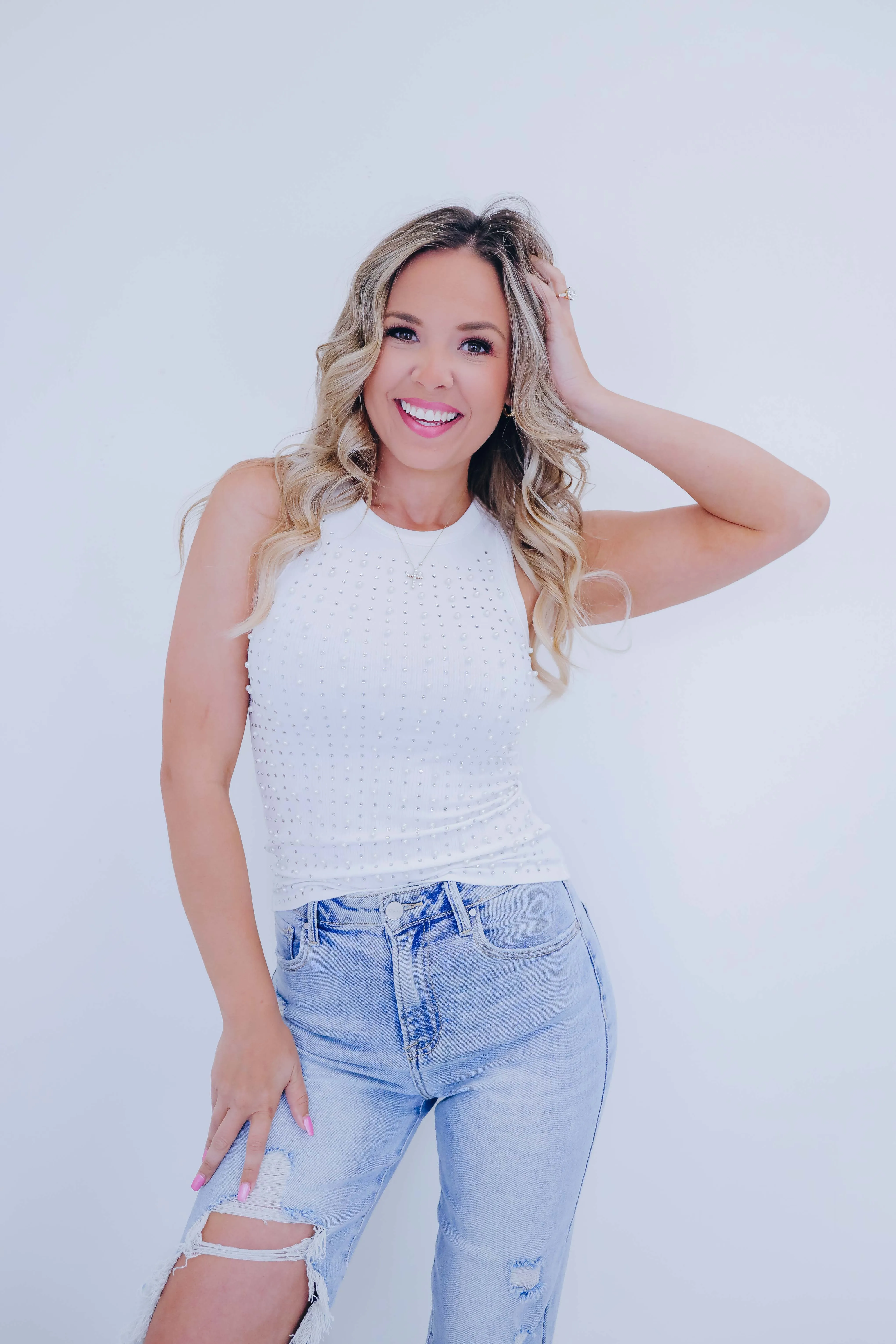 Ellie Embellished Tank Top - 4 Colors