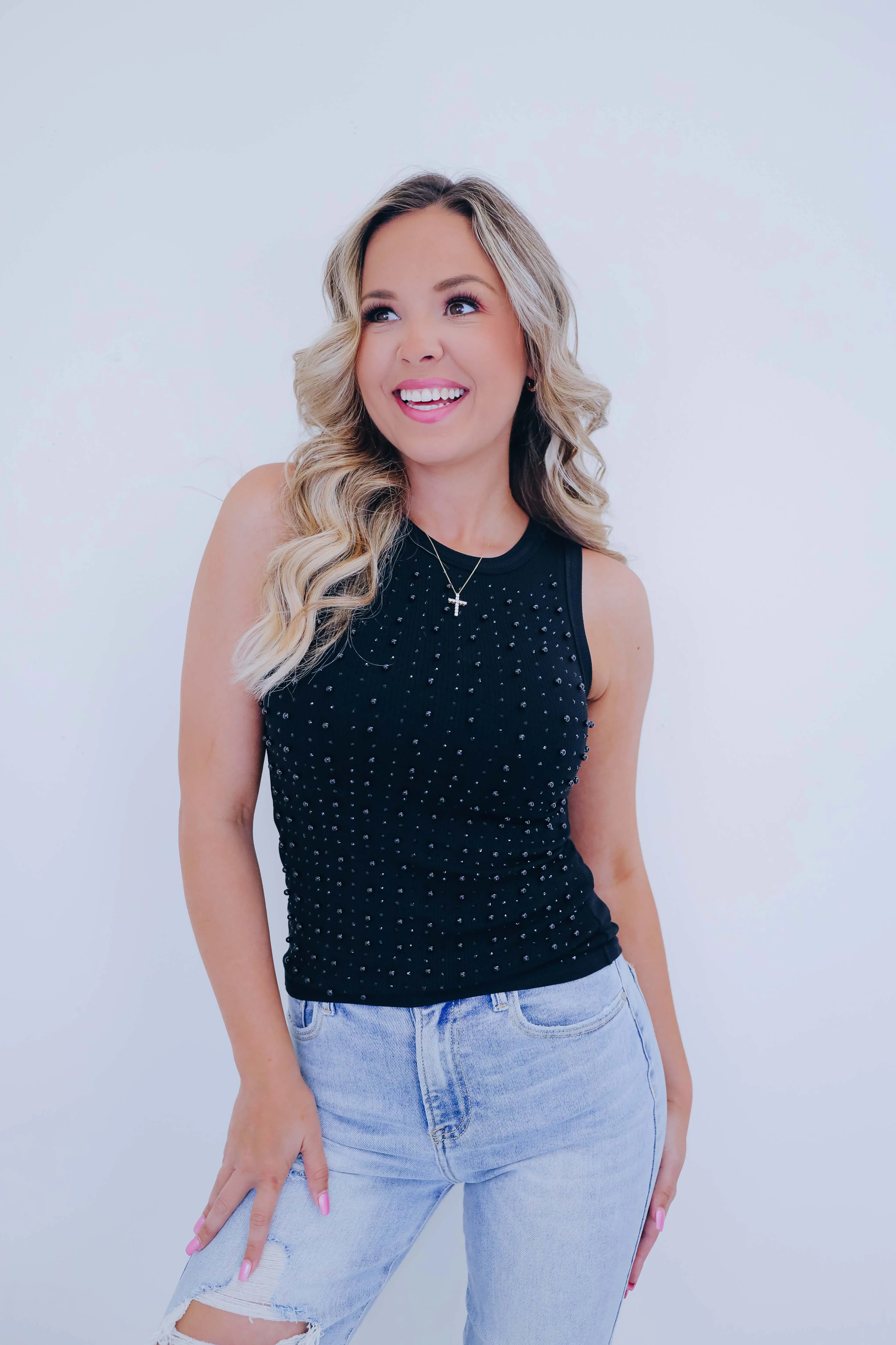 Ellie Embellished Tank Top - 4 Colors