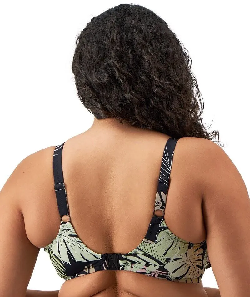 Elomi Swim Tropical Retreat Underwired Plunge Bikini Top - Black
