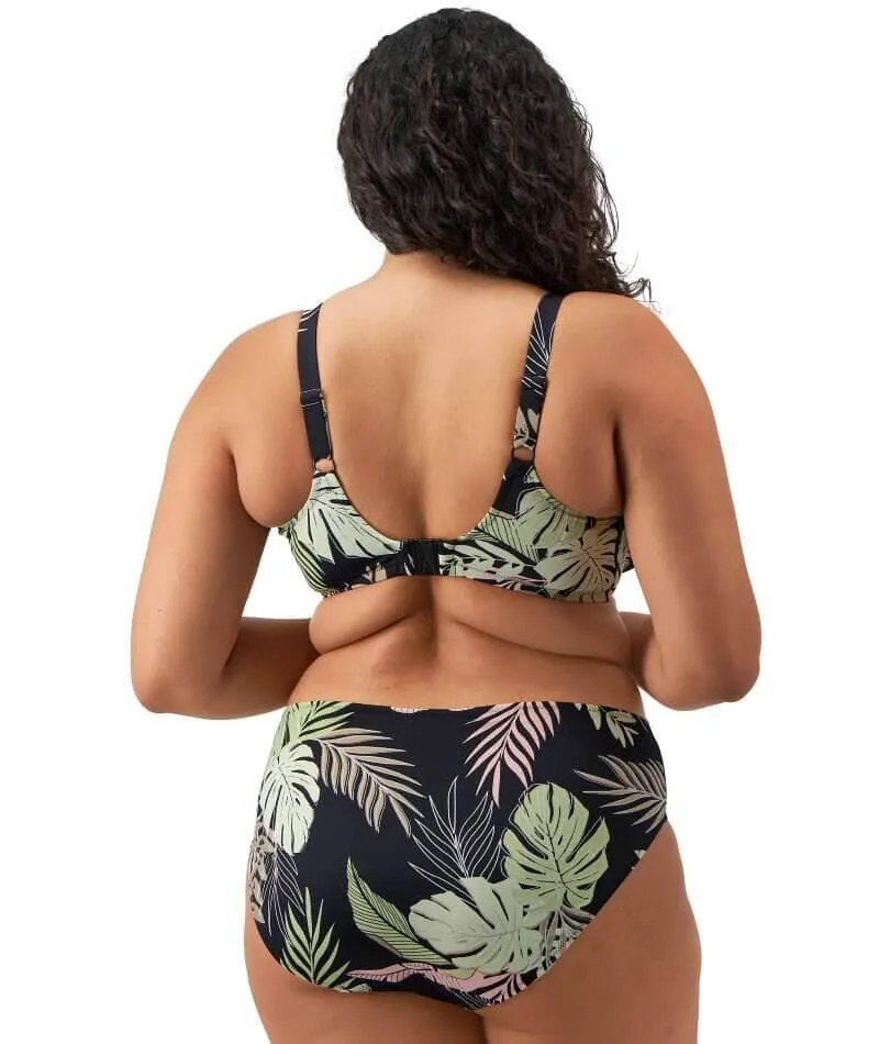 Elomi Swim Tropical Retreat Underwired Plunge Bikini Top - Black