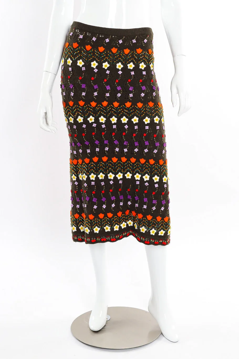 Embellished Knit Top and Skirt Set