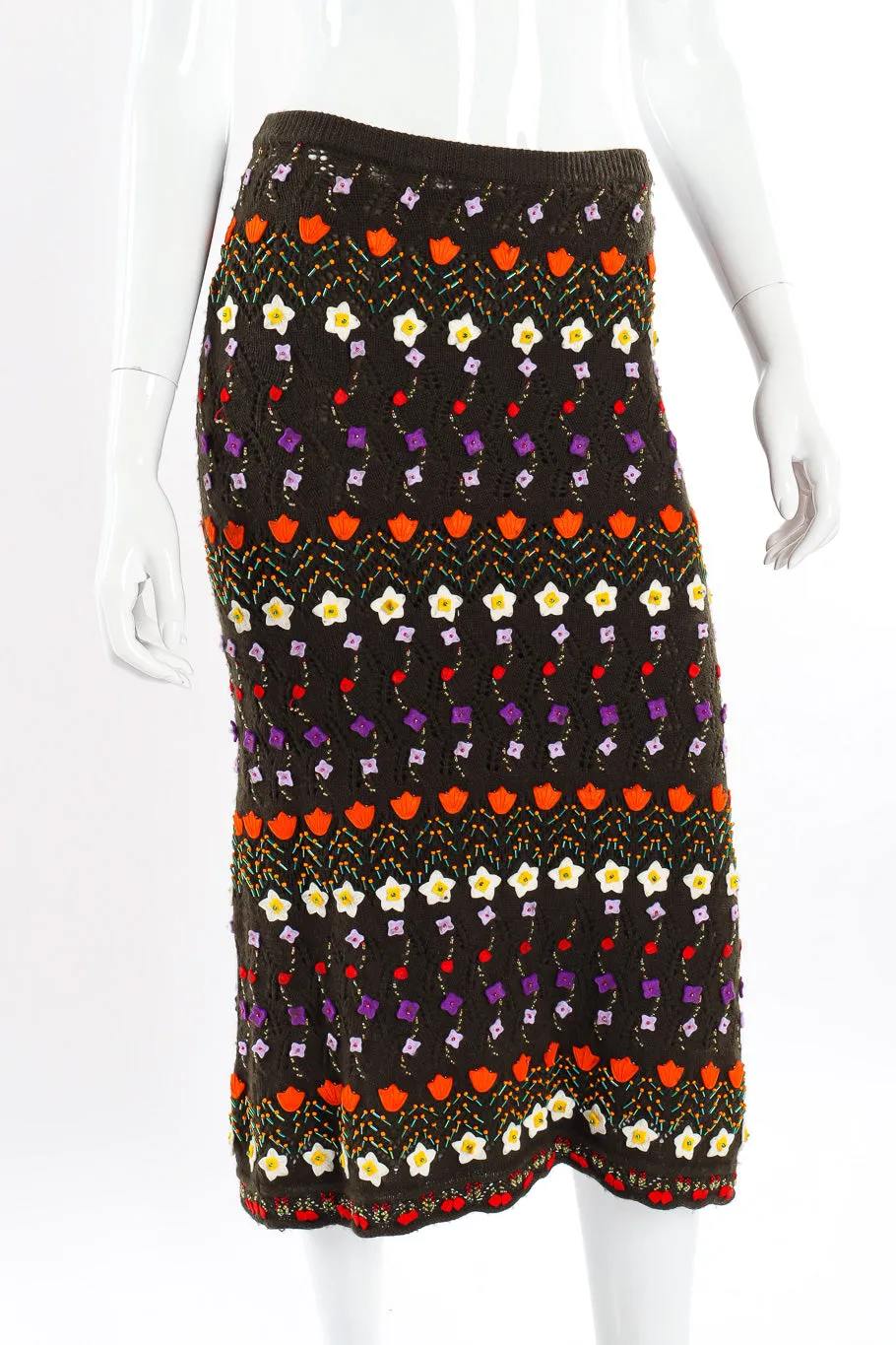 Embellished Knit Top and Skirt Set