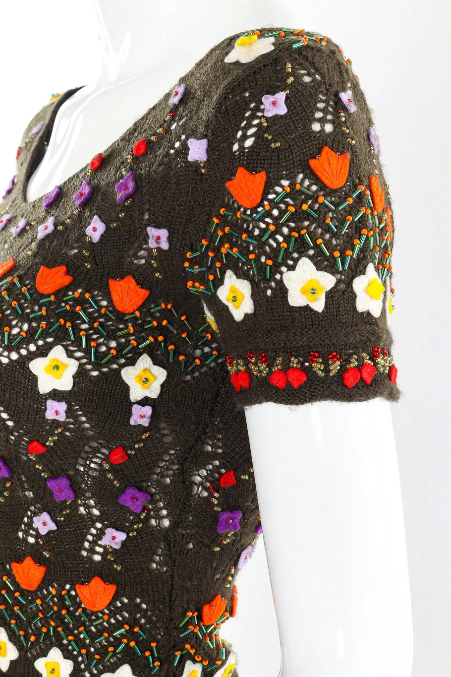 Embellished Knit Top and Skirt Set