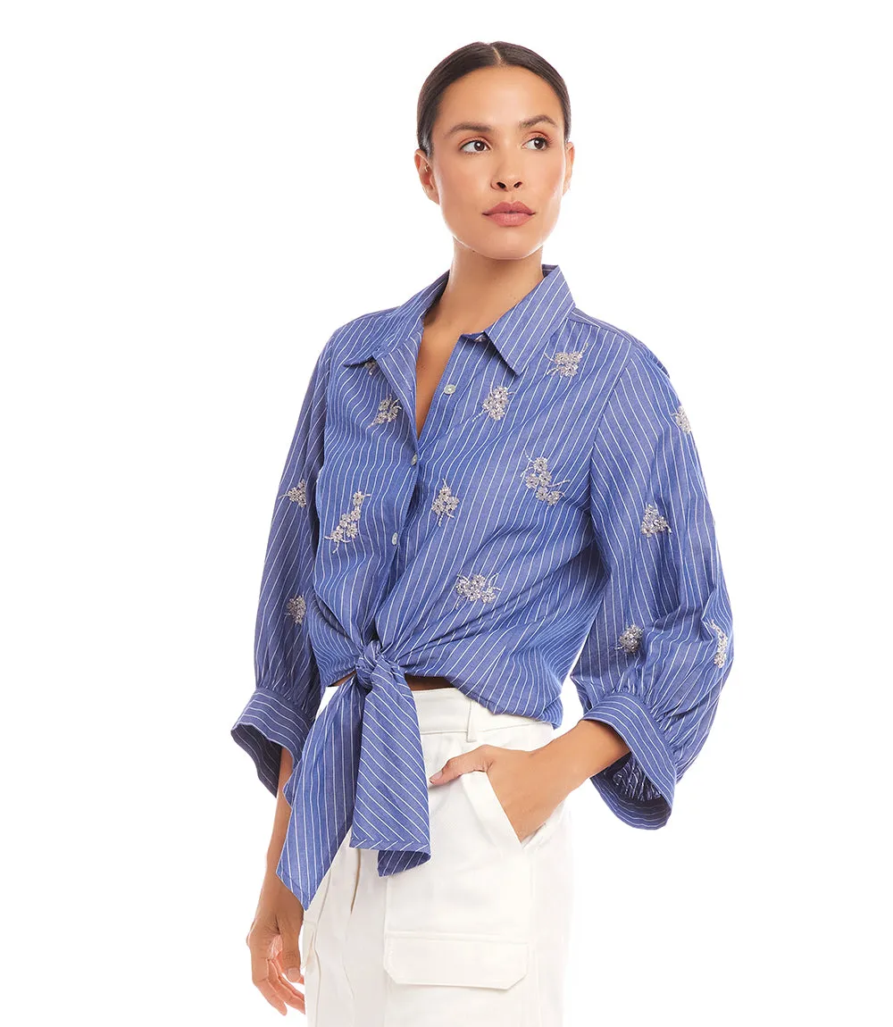 Embellished Tie Front Top