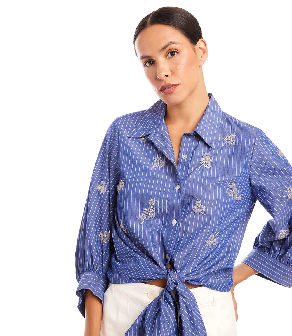 Embellished Tie Front Top