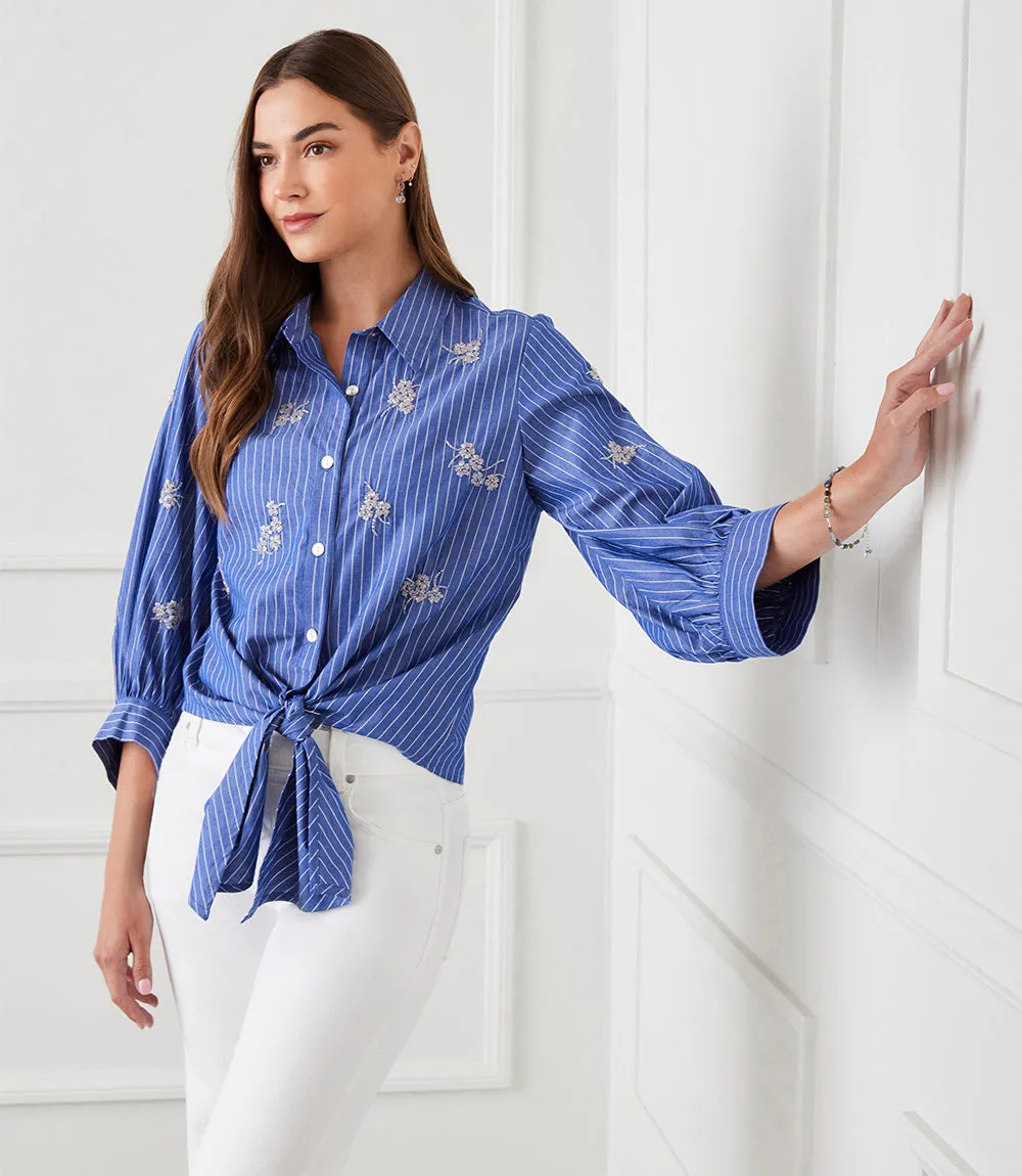 Embellished Tie Front Top