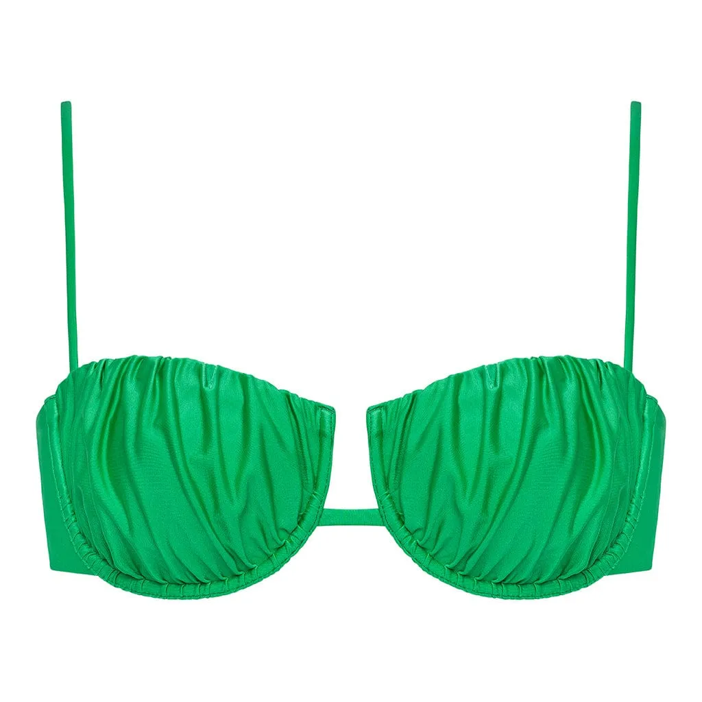 Emerald Shimmer Petal Bikini Top