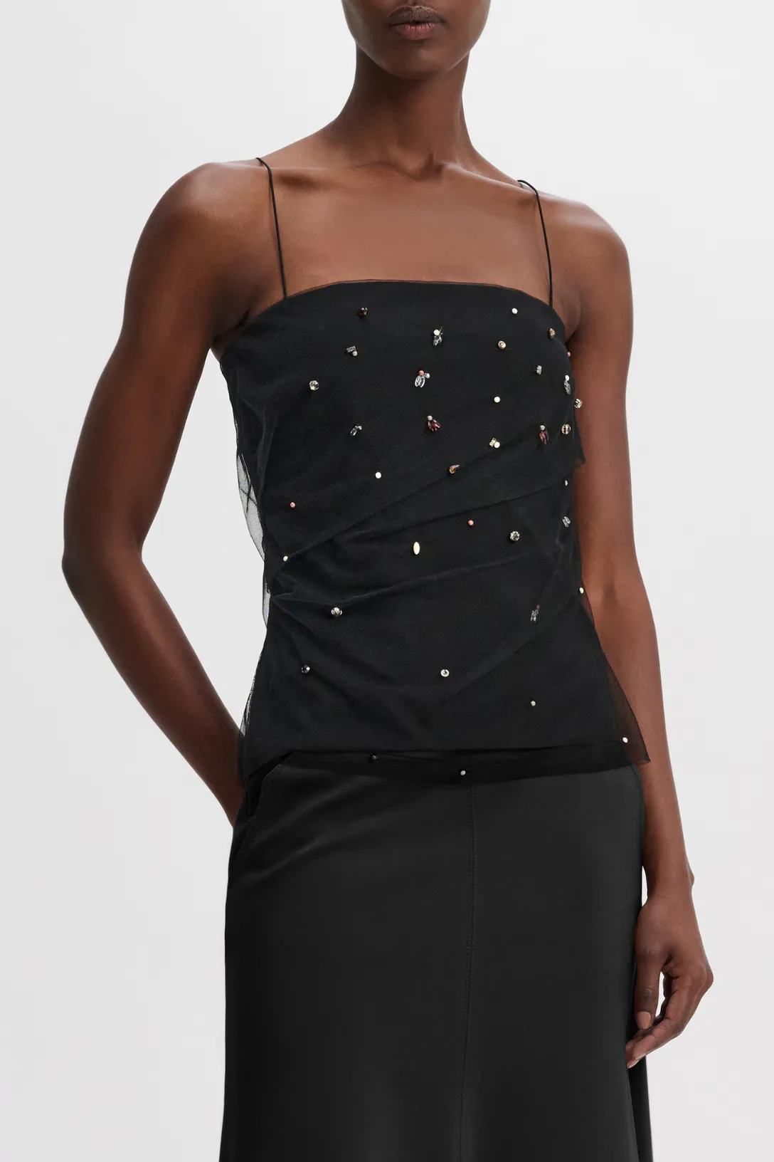 Emotional Essence Strapless Top | Pure Black
