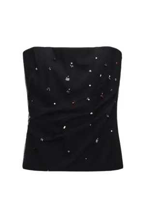 Emotional Essence Strapless Top | Pure Black