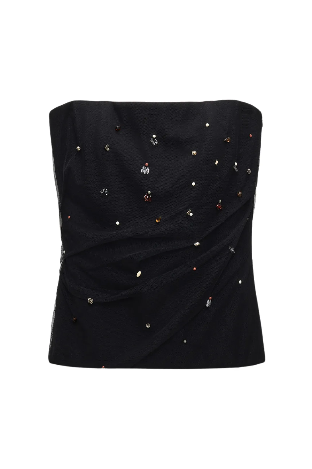 Emotional Essence Strapless Top | Pure Black