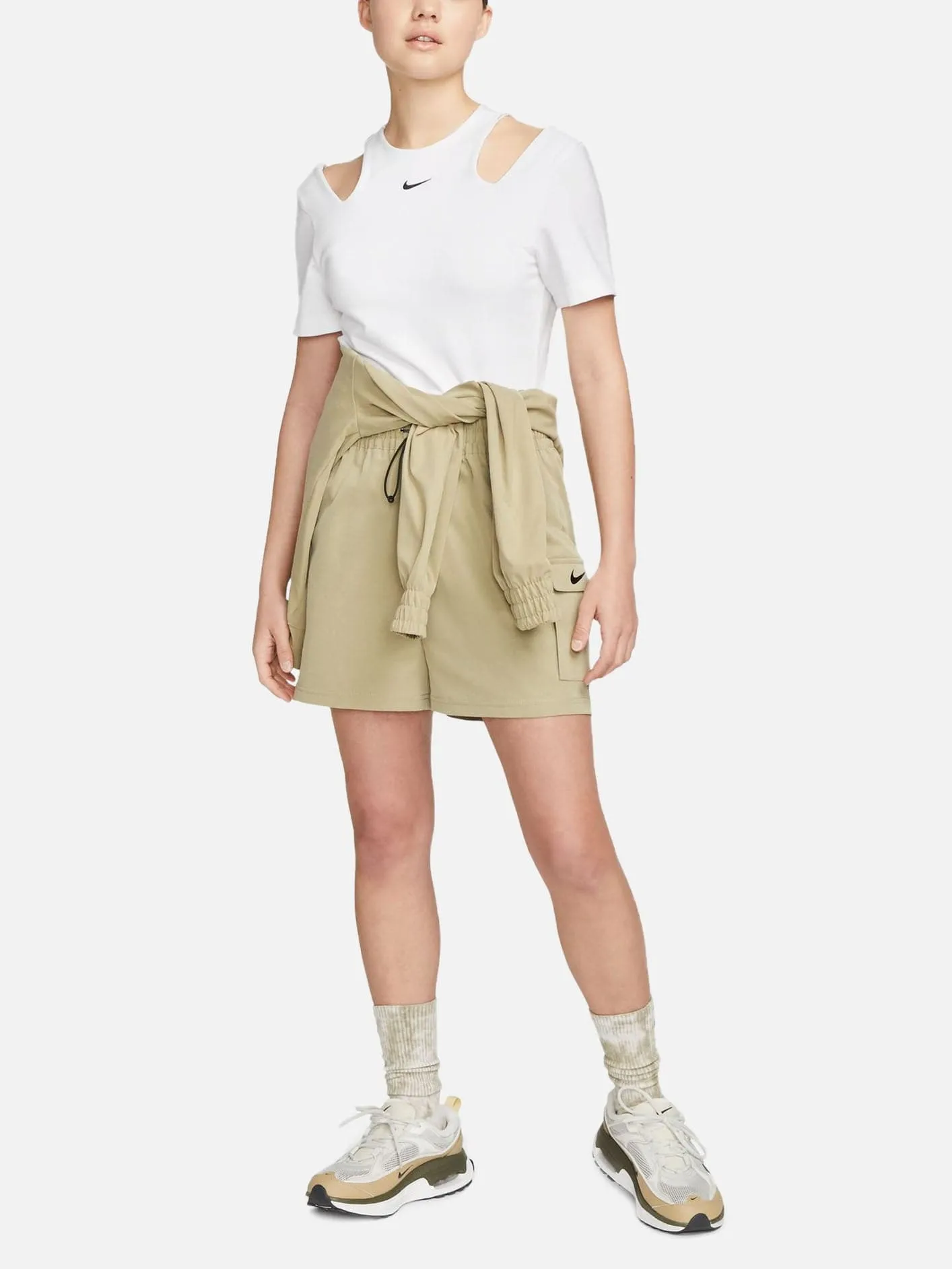 Essentials Short-Sleeve Top Cut Out - White