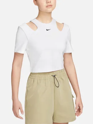 Essentials Short-Sleeve Top Cut Out - White