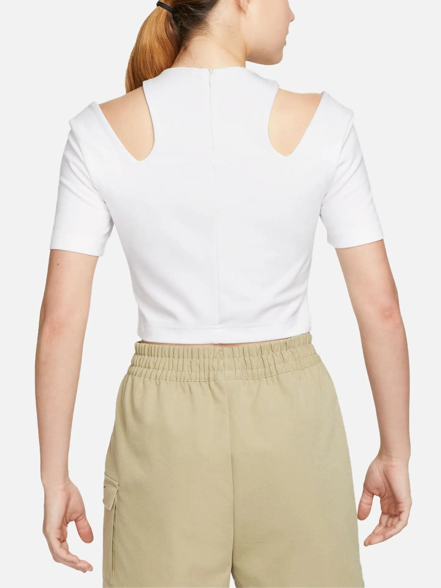 Essentials Short-Sleeve Top Cut Out - White