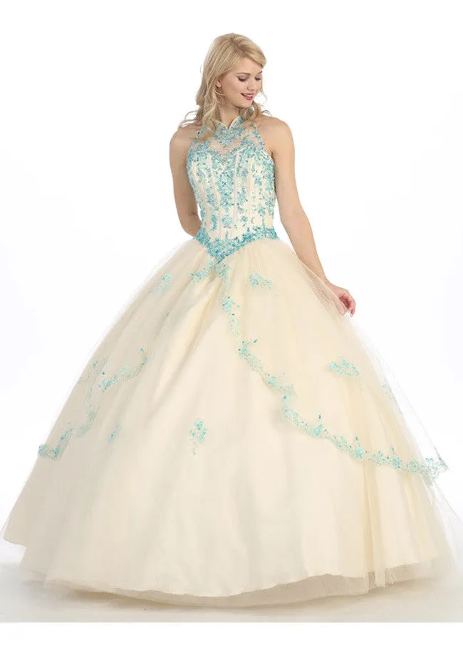 Eureka 3060 Halter Neck Corset Bodice Princess Gown Poofy