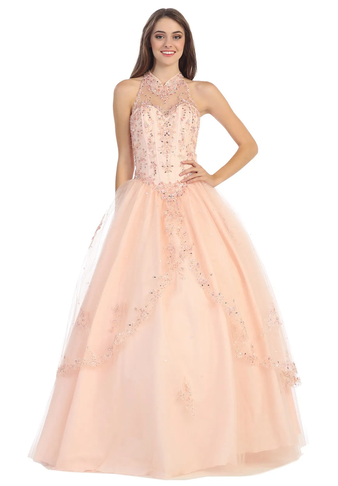 Eureka 3060 Halter Neck Corset Bodice Princess Gown Poofy
