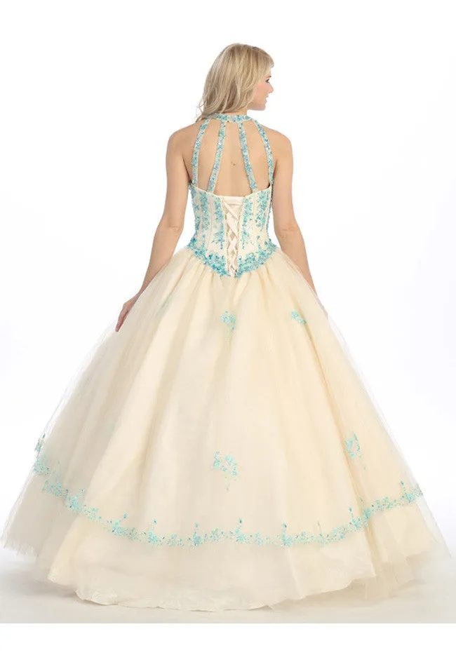 Eureka 3060 Halter Neck Corset Bodice Princess Gown Poofy