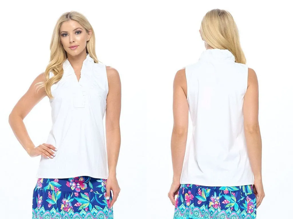 Evelyn Ruffle Sleeveless Top