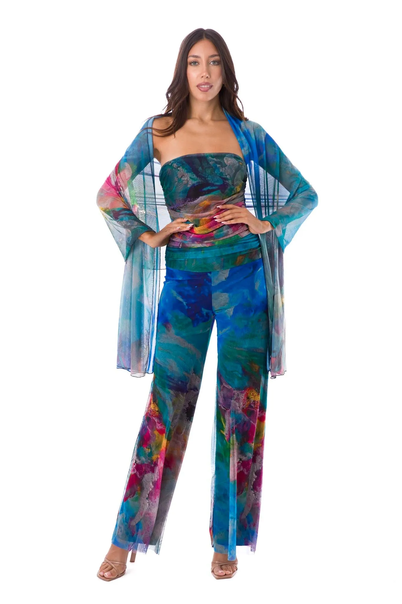 FANTASIA Strapless Ruched Bodice Jumpsuit