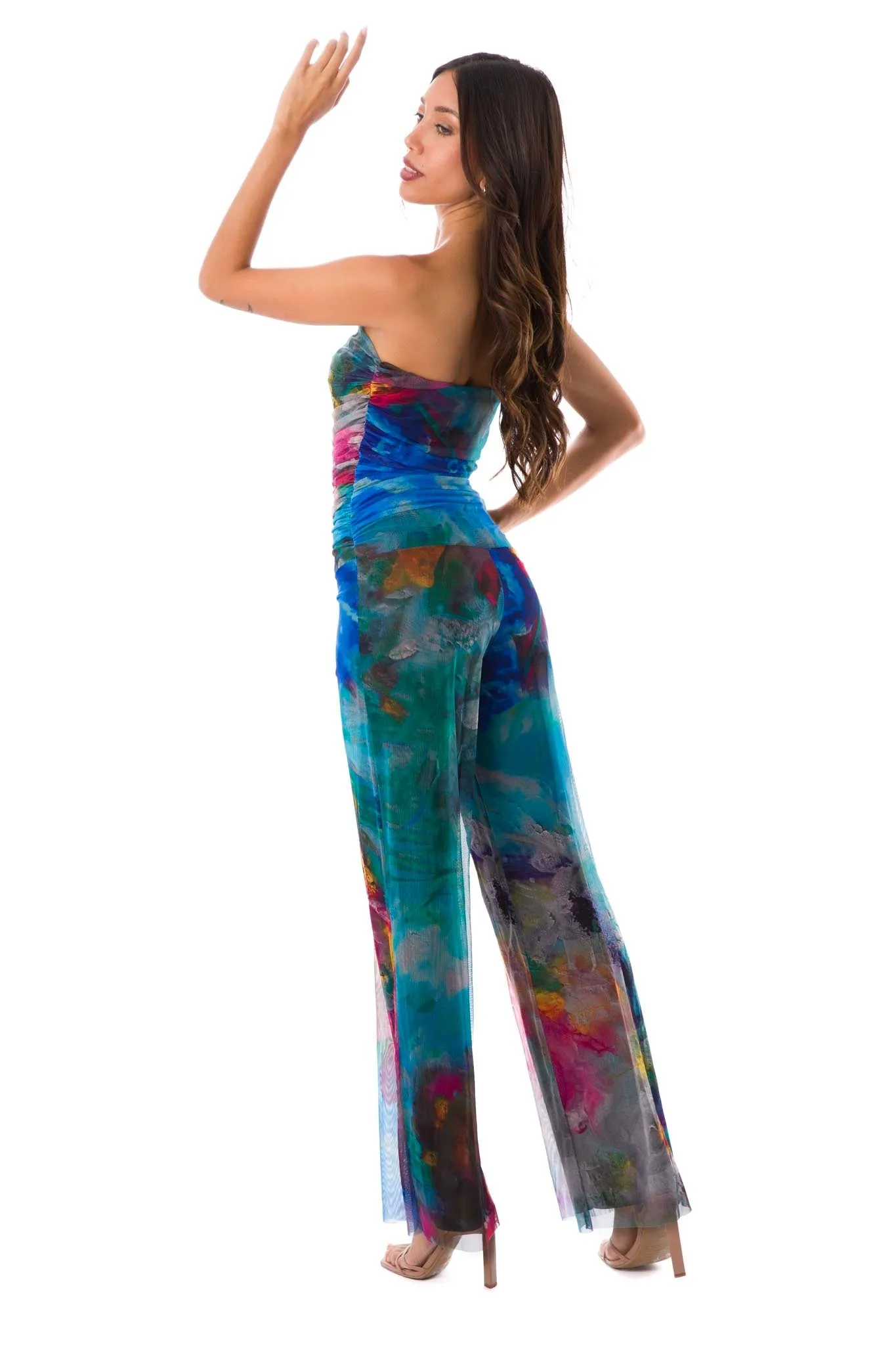 FANTASIA Strapless Ruched Bodice Jumpsuit