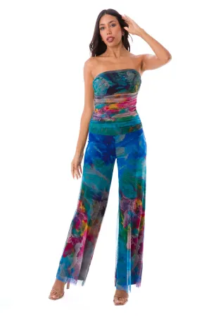 FANTASIA Strapless Ruched Bodice Jumpsuit