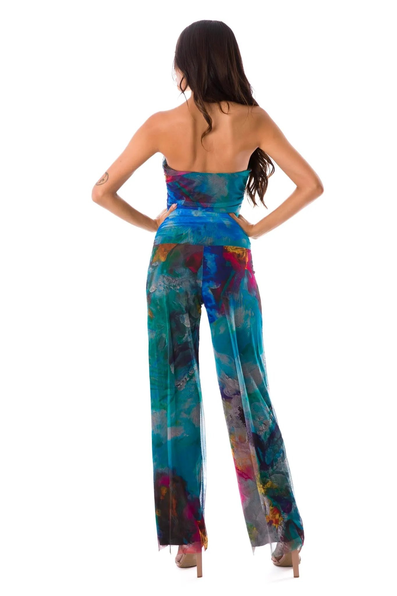 FANTASIA Strapless Ruched Bodice Jumpsuit