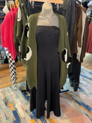 Flared Strapless Tube Jumpsuit