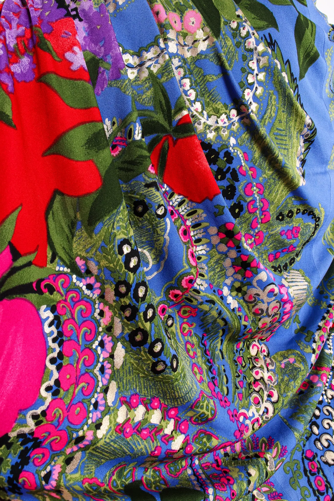 Floral Batwing Cape Gown