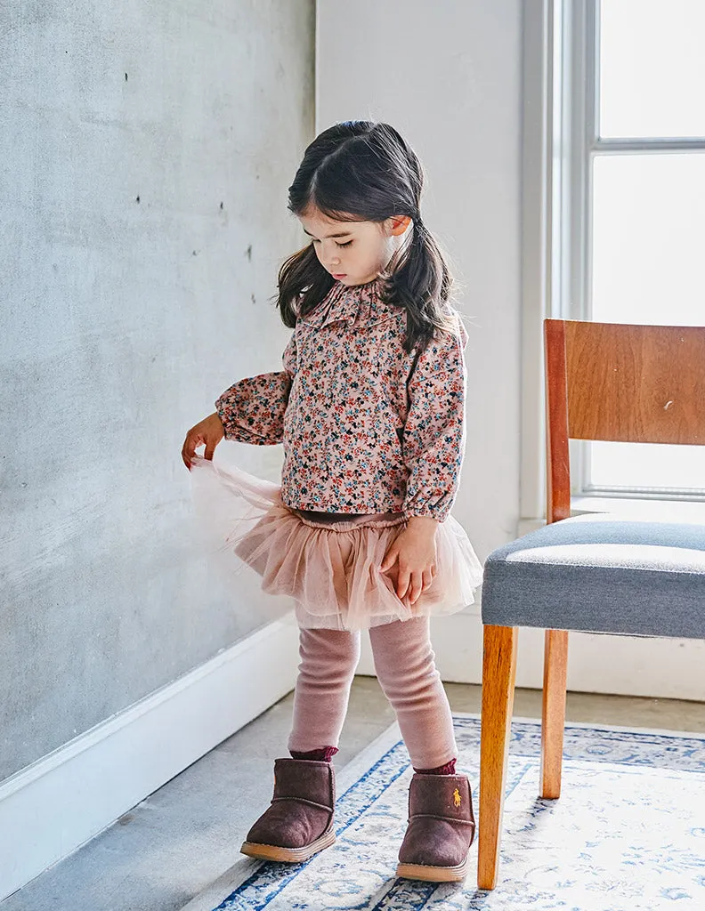 Floral Ruffle Blouse Pink
