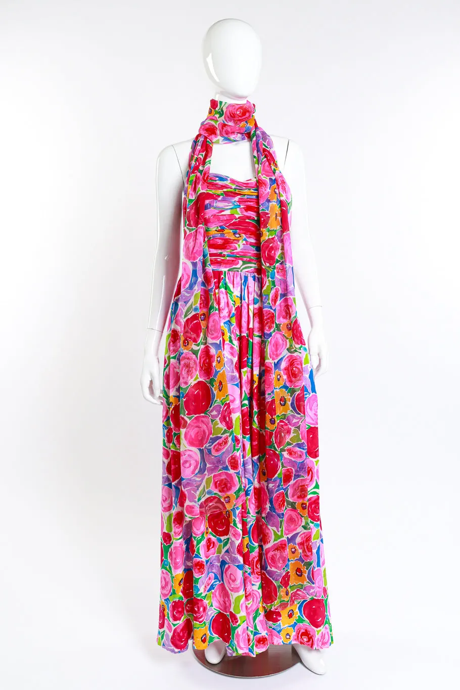 Floral Strapless Jumpsuit & Shawl