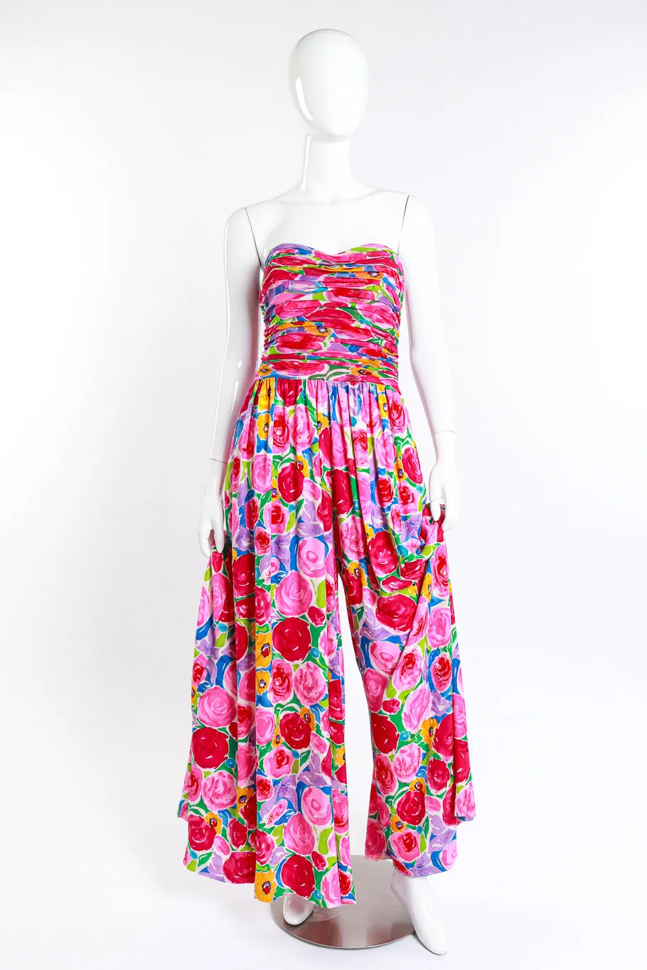 Floral Strapless Jumpsuit & Shawl