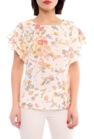 Flower Print Crop Top